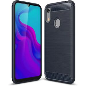 MOBILCOVERS.DK Huawei Y6 / Y6s (2019) Brushed Carbon Fibre TPU Plast Cover Mørkeblå