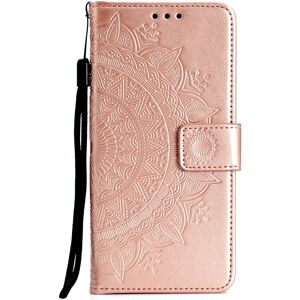 MOBILCOVERS.DK Huawei P30 Lite Læder Cover m. Pung - Mandala Mønster Rose Gold