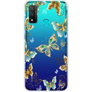 MOBILCOVERS.DK Huawei P Smart (2020) Fleksibelt Cover - Guld Sommerfugle