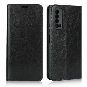 MOBILCOVERS.DK Huawei P Smart (2021) Neutralt Læder Cover m. Pung - Sort