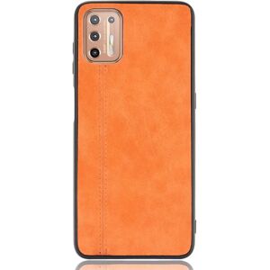 MOBILCOVERS.DK Motorola Moto G9 Plus Læderbelagt Plastik Cover - Orange