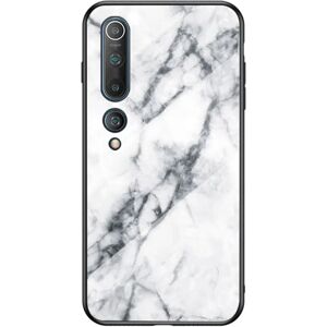 MOBILCOVERS.DK Xiaomi Mi 10 5G / Mi 10 Pro 5G Cover m. Glasbagside - Hvid Marmor