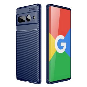 MOBILCOVERS.DK Google Pixel 7 Pro Carbon Fiber Fleksibelt Plastik Cover - Blå