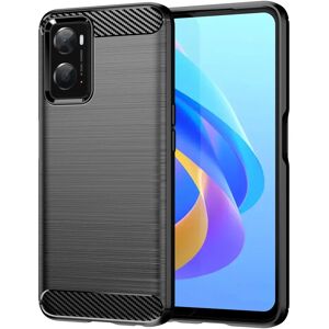 MOBILCOVERS.DK Oppo A76 / Realme 9i Brushed Carbon Cover - Sort