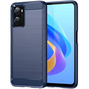 MOBILCOVERS.DK Oppo A76 / Realme 9i Brushed Carbon Cover - Blå