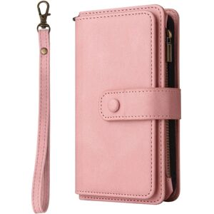 MOBILCOVERS.DK OnePlus Nord CE (5G) Læder Flip Cover m. Strop, Pung & 15 Kortholdere - Pink