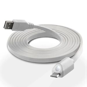 Naztech Micro-USB Ladekabel med Lys - Hvid