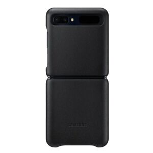 Original Samsung Galaxy Z Flip Leather Cover EF-VF700LB - Sort