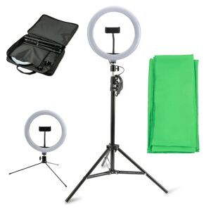 4smarts LoomiPod Selfie Tripod m. LED Ring Light, Green Screen & Opbevaringstaske