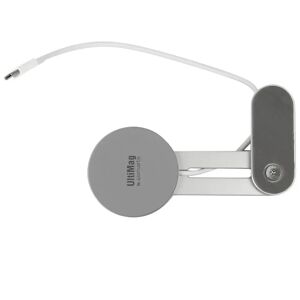 4Smarts UltiMag Mobilholder til Laptop m. 15W Trådløs Opladning - MagSafe Kompatibel - Sølv