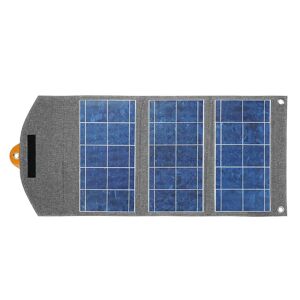 4smarts 20W VoltSolar Foldbar Solcelle Oplader 2 x USB-A - Grå