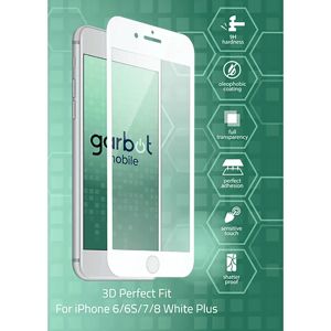 iPhone 8 Plus / 7 Plus / 6(s) Plus Garbot 3D Perfect Fit Skærmbeskyttelse - Case Friendly - Gennemsigtig / Hvid Kant