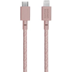 Native Union Night Kabel USB-C til Lightning m. Læderspænde 3 m. - Rose