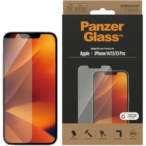 iPhone 14 / 13 / 13 Pro PanzerGlass AntiBacterial Classic Fit Skærmbeskyttelse - Platinum Strength - Gennemsigtig