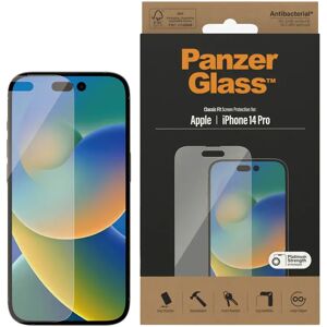 iPhone 14 Pro PanzerGlass AntiBacterial Classic Fit Skærmbeskyttelse - Platinum Strength - Gennemsigtig