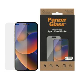 iPhone 14 Pro Max PanzerGlass AntiBacterial Classic Fit Skærmbeskyttelse - Platinum Strength - Gennemsigtig