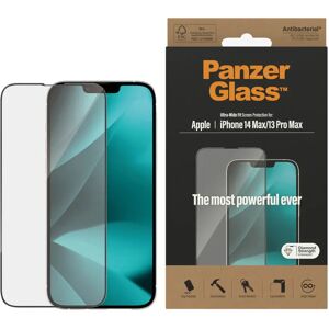 iPhone 14 Plus / 13 Pro Max PanzerGlass AntiBacterial Ultra Wide Fit Skærmbeskyttelse - Diamond Strength - Gennemsigtig / Sort Kant