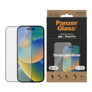 iPhone 14 Pro PanzerGlass AntiBacterial Ultra Wide Fit Skærmbeskyttelse m. EasyAligner - Diamond Strength - Gennemsigtig / Sort