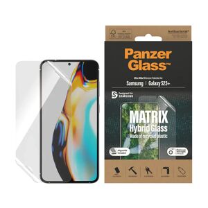 Samsung Galaxy S23+ (Plus) PanzerGlass Matrix Hybrid Glass AntiBacterial Ultra Wide Fit Skærmbeskyttelse - AlignerKit - Platinum Strength - Gennemsigtig