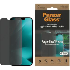 iPhone 14 Plus / 13 Pro Max PanzerGlass AntiBacterial Classic Fit Skærmbeskyttelse - Privacy Filter - Platinum Strength - Gennemsigtig