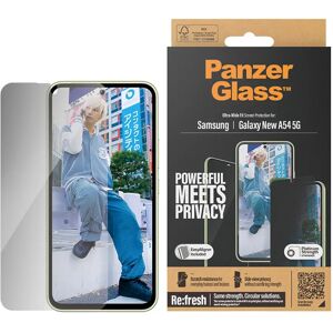 Samsung Galaxy A55 (5G) PanzerGlass Ultra Wide Fit Re:fresh Skærmbeskyttelse m. EasyAligner - Privacy - Platinum Strength - Gennemsigtig / Sort Kant