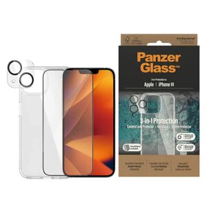 iPhone 14 PanzerGlass 3-i-1 Bundle m. EasyAligner - Cover / Skærmbeskyttelse (UWF) / Kamerabeskyttelse - Gennemsigtig