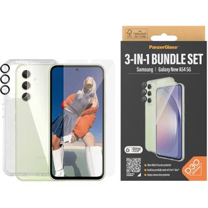 Samsung Galaxy A55 (5G) PanzerGlass 3-i-1 Bundle m. EasyAligner - D3O Bio Hardcase Cover / Skærmbeskyttelse (UWF) / Hoops Kamerabeskyttelse - Gennemsigtig / Sort