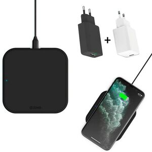 ZENS Trådløs Oplader Kit 10W m. 18W USB-C & 18W USB-A Vægoplader - Sort