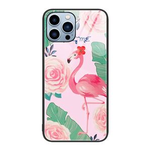 MOBILCOVERS.DK iPhone 14 Pro Plastik Cover m. Glasbagside - Flamingo