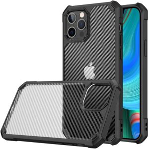 MOBILCOVERS.DK iPhone 14 Pro Max Plastik Cover m. Carbon Look - Gennemsigtig / Sort