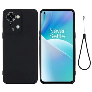 MOBILCOVERS.DK OnePlus Nord 2T (5G) Liquid Silikone Cover m. Strop - Sort