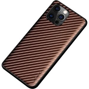 MOBILCOVERS.DK iPhone 14 Pro Max Hybrid Plastik Cover m. Carbon Design - Brun