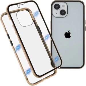 MOBILCOVERS.DK iPhone 14 Plus 360⁰ Magnetisk Cover m. Glas Forside & Bagside - Guld