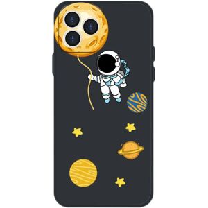 MOBILCOVERS.DK iPhone 14 Pro Max Fleksibel Cover af Plastik m. Print - Astronaut i Rummet / Sort