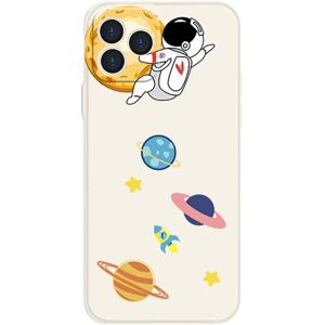 MOBILCOVERS.DK iPhone 14 Pro Fleksibel Cover af Plastik m. Print - Astronaut i Rummet / Hvid