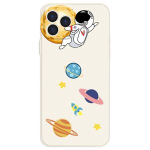 MOBILCOVERS.DK iPhone 13 Pro Fleksibel Cover af Plastik m. Print - Astronaut i Rummet / Hvid