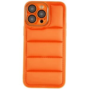 MOBILCOVERS.DK iPhone 14 Pro Max Læderbetrukket 3D Plastik Cover m. Kamera Beskyttelse - Orange