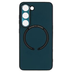 MOBILCOVERS.DK Samsung Galaxy S23 Fleksibel Magnetisk Plastik Cover m. Læderbetrækning - Grøn