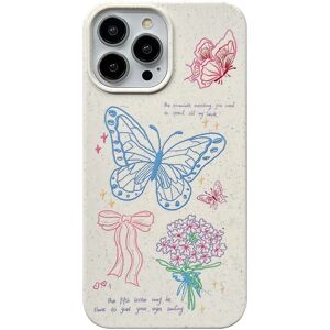 MOBILCOVERS.DK iPhone 14 Pro Fleksibel Plastik Cover m. Motiv - Sommerfugle og Blomster