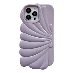 MOBILCOVERS.DK iPhone 14 Pro Fleksibelt Plastik Cover - Muslingeskal Design - Lilla