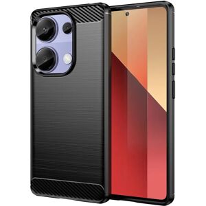 MOBILCOVERS.DK Xiaomi Redmi Note 13 Pro (4G) / Poco M6 Pro Brushed Carbon Fiber Fleksibelt Plastik Cover - Sort