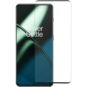 MOBILCOVERS.DK OnePlus 11 / 10 Pro / 9 Pro Arc Edge Hærdet Glas - Case Friendly - Skærmbeskyttelse - Gennemsigtig m. Sort Kant