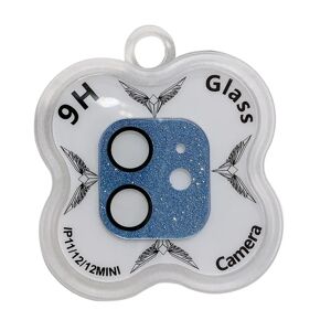 MOBILCOVERS.DK iPhone 12 / 12 Mini / 11 Beskyttelsesglas til Kameralinse - 9H - Blå Glimmer
