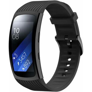 MOBILCOVERS.DK Samsung Galaxy Gear Fit2 Pro 18mm Stribet Silikone Rem - Sort