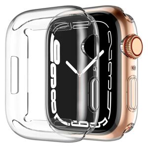 MOBILCOVERS.DK Apple Watch 9/8/7 (45mm) Fleksibelt Plastik Cover m. Indbygget Skærmbeskyttelse - Gennemsigtig