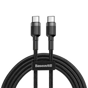 Baseus USB-C Til USB-C PD (3A/60W) - USB-C 2.0 Kabel 200cm - Sort