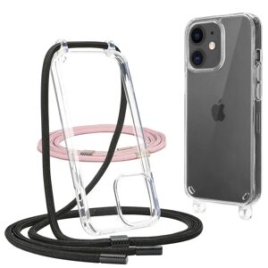 iPhone 11 Tech-Protect Flexair Chain Cover m. Sort / Pink Strop - Gennemsigtig