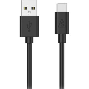 Smartline (3A/15W) USB2.0 - USB-C Kabel 1 m. - Sort