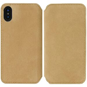 Krusell Broby Slim Wallet iPhone XS/X Ruskind Flip Cover - Beige