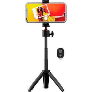 Digipower Mini 3 Extendable Tripod til Smartphone m. Fjernbetjening - Maks Mobil: 60 - 90mm - Sort